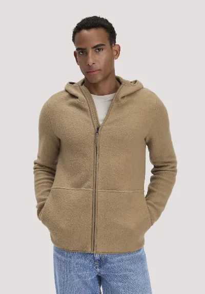 hessnatur hessnatur Herren Heavy Fleece Jacke Regular aus Bio-Baumwolle - braun