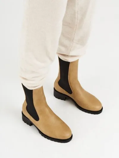 NINE TO FIVE NINE TO FIVE #saxa - hoher Chelsea Boot aus veganer Microfaser mit recycelter Profilsohle
