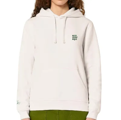 Inaska Inaska Damen vegan Hoodie Statement Unisex Eco Vintage WeiÃŸ DunkelgrÃ¼n