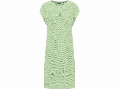 tranquillo tranquillo Bio-Damen-Midi-Strickkleid, gerade geschnitten, topaz green,