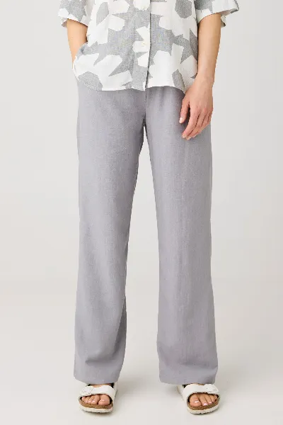 KnowledgeCotton Apparel KnowledgeCotton Apparel Damen vegan Hose Posey Weit Leinen Mix Ultimate