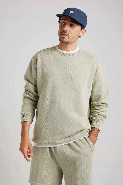 Trendsplant Trendsplant Herren vegan Sweatshirt Essential In Sunwashed Optik Seegras