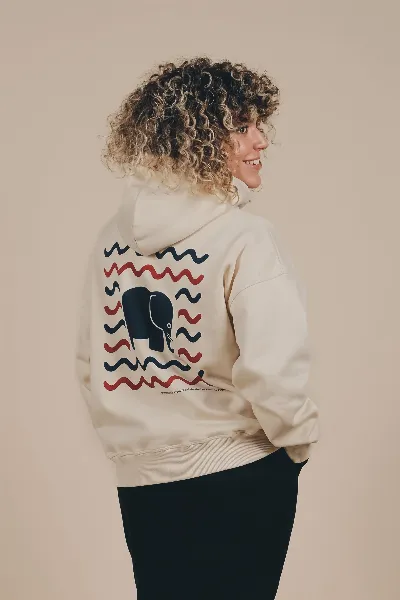 Trendsplant Trendsplant Damen vegan Oversized Hoodie Explanada Elfenbein