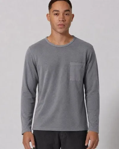 HempAge HempAge Herren Langarmshirt mit Brusttasche Hanf/Biobaumwolle Normal Fit