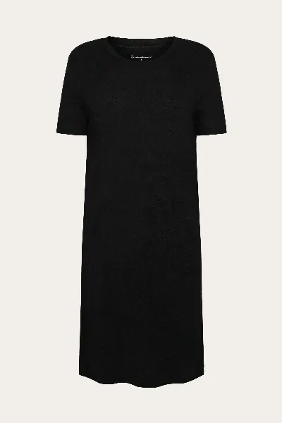 KnowledgeCotton Apparel KnowledgeCotton Apparel Damen vegan T-Shirt Kleid Leinen Schwarz Jet