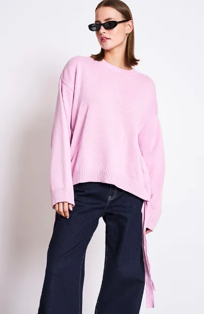 JAN N JUNE JAN 'N JUNE Damen vegan Pullover Caper Krawatte Light Orchid