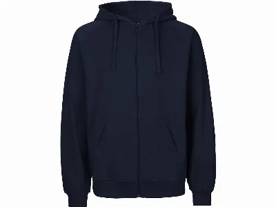 Neutral Neutral Bio-Unisex-Zip-Hoodie 'Tiger Cotton' mit gebürstetem Fleece, navy,