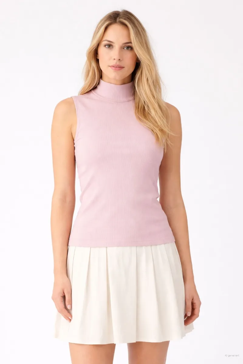 KnowledgeCotton Apparel Top Rib High Neck