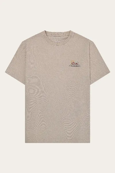 KnowledgeCotton Apparel KnowledgeCotton Apparel Herren vegan T-Shirt Chest Print Light Feather Gray