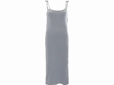 trueStory trueStory Bio-Damen-Midi-Kleid 'FRAYA' mit Bindeträgern, stone grey,