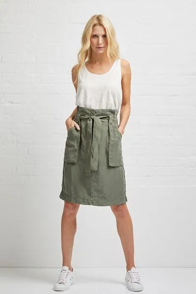 Wunderwerk Wunderwerk Linen TENCEL cargo skirt