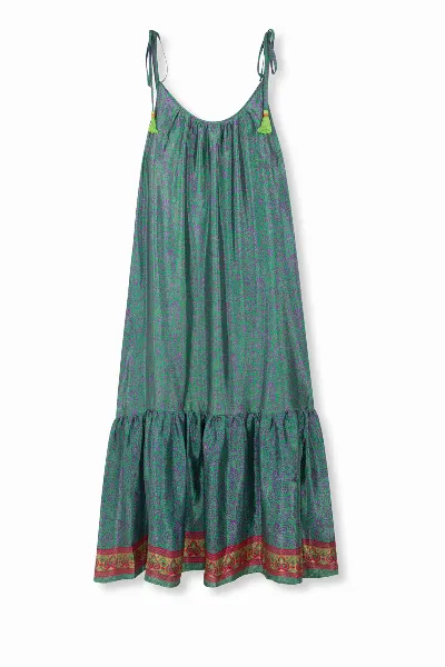 el.résidu el.résidu Damen vegan Kleid Myra Grün/ Lila