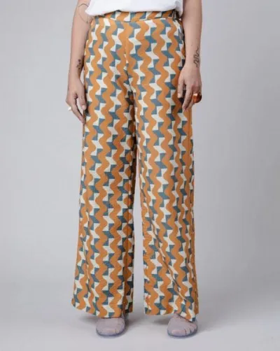Brava Fabrics Brava Fabrics Big Tiles Wide Leg Hose Topaz