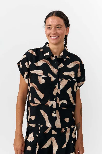 SUITE13LAB SUITE13LAB Damen vegan Shirt Amur Print Stones