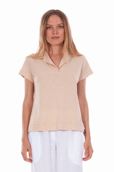 RAVENS VIEW IBIZA RAVENS VIEW IBIZA Damen vegan Polo T-Shirt Alexa Sand