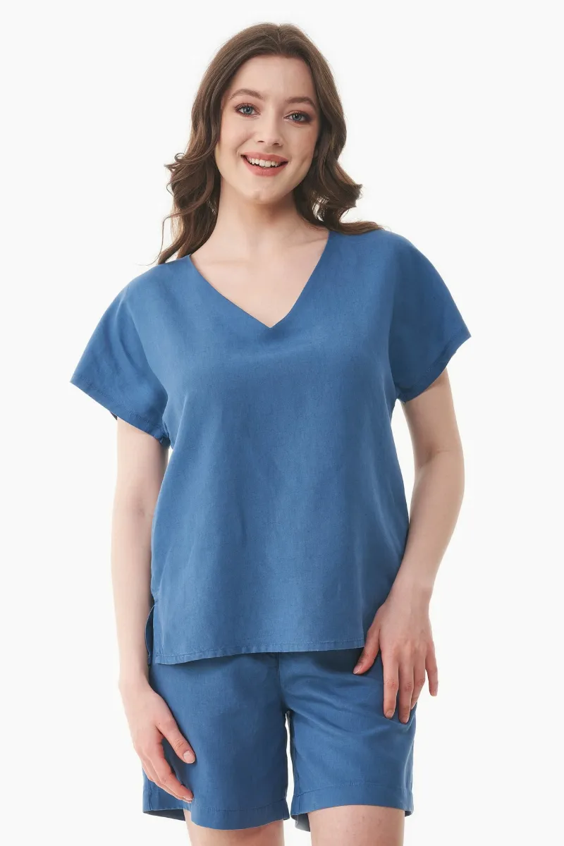 ORGANICATION ORGANICATION Damen vegan Bluse Hellmarine