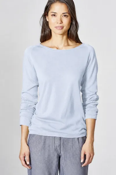 HempAge Hempage Damen vegan Pullover Raglan Himmelblau