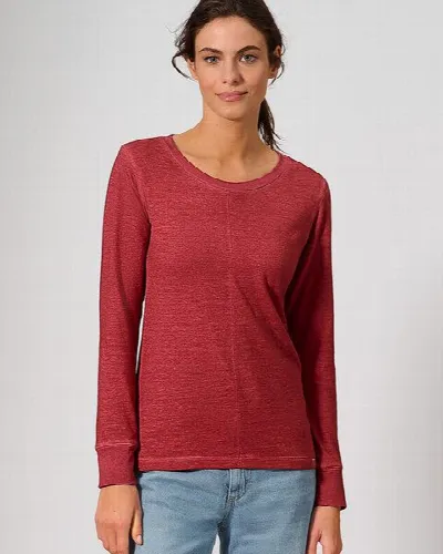 HempAge HempAge Langarmshirt mit mittiger Naht Hanf/Biobaumwolle