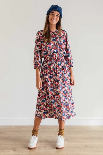 TWOTHIRDS TWOTHIRDS Damen vegan Kleid Holzendorf Flower Garden Print