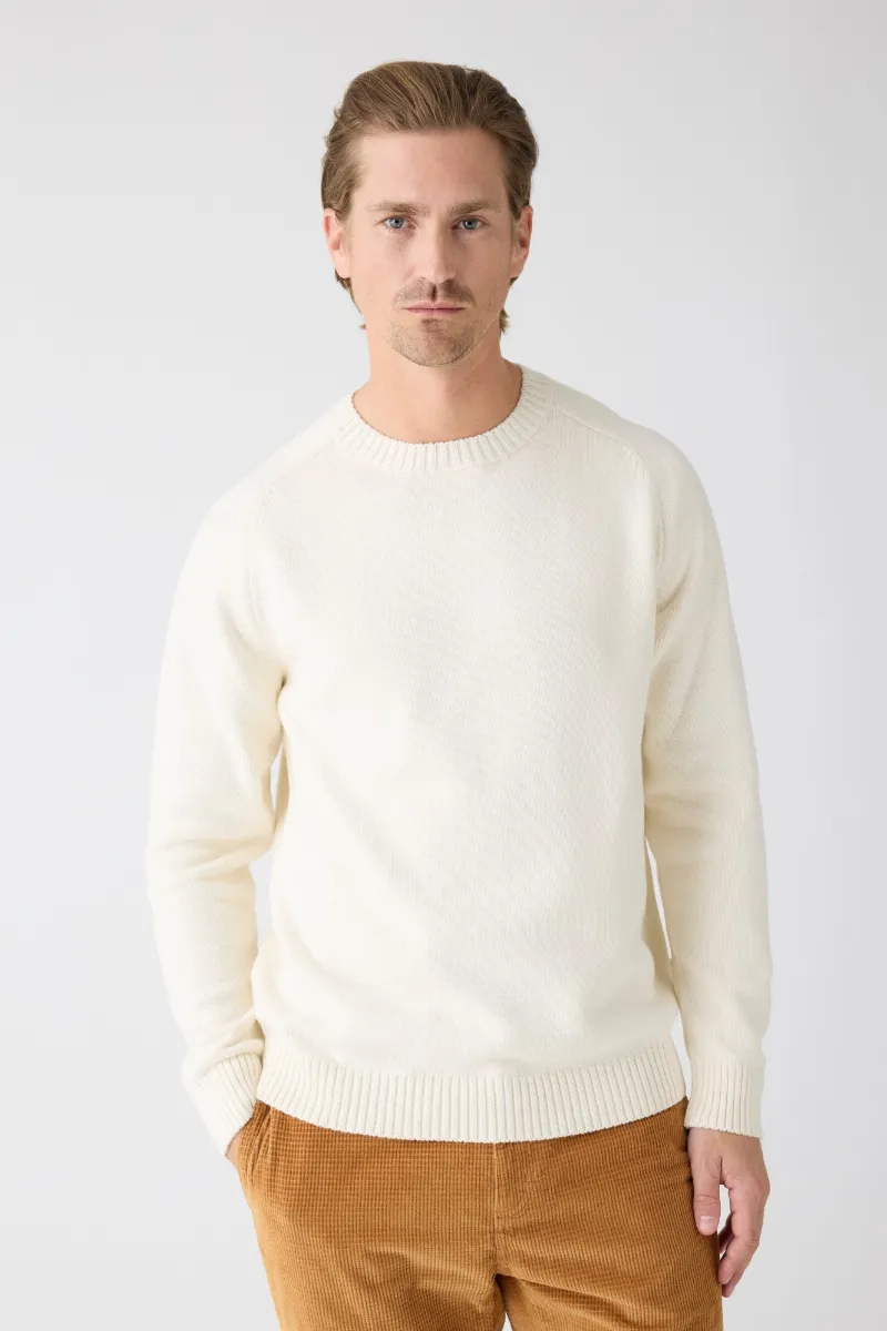 KnowledgeCotton Apparel KnowledgeCotton Apparel Herren vegan Strickpullover Einfarbig Rundhalsausschnitt Reiher