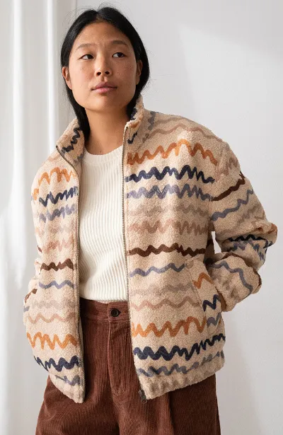 TWOTHIRDS TWOTHIRDS Damen vegan Jacke Keem Printed Ecru