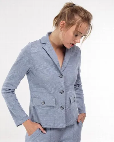 Alma & Lovis Alma & Lovis Karo-Blazerjacke in leichter Jersey-Jacquard-Qualität | Karo Jacket