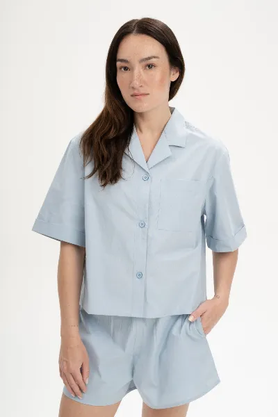 MELA MELA Damen vegan Pyjama Set Cloudy Blue