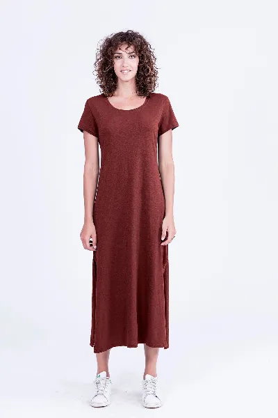 RAVENS VIEW IBIZA RAVENS VIEW IBIZA Damen vegan Kleid Uma Dunkel Granat