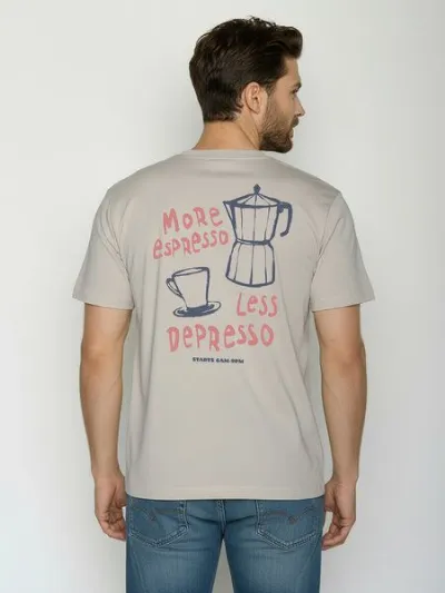 GreenBomb GREENBOMB Espresso Fusion - Lässiges Oversize-T-Shirt aus Bio-Baumwolle / hochwertiger Print / GOTS / Fair & Vegan