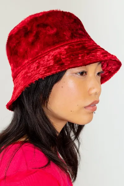 MAHLA MAHLA Damen vegan Bucket Hat Rubinrot