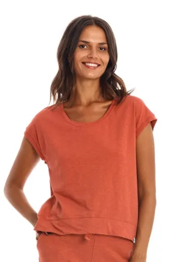 RAVENS VIEW IBIZA RAVENS VIEW IBIZA Damen vegan T-Shirt Ivy Erde Rot