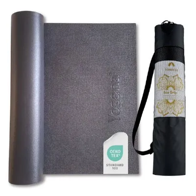 Yosana Yosana Yogamatte inkl. Tragetasche, Made in Germany, rutschfeste OEKO-TEX100 geprüfte Yoga Matte (Grau)