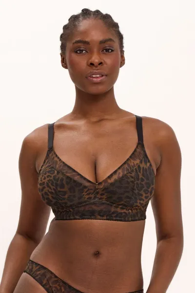 Understatement Understatement Damen vegan Bh Mesh Support Plus Dark Leopard