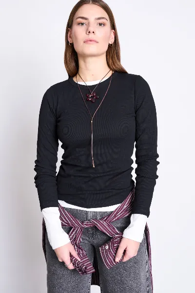 JAN N JUNE JAN 'N JUNE Damen vegan Longsleeve Rippe Rava