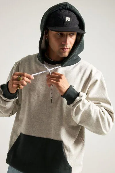 Trendsplant Trendsplant The Hooded Oversized Sweatshirt Warm Heather Grey/Scarab