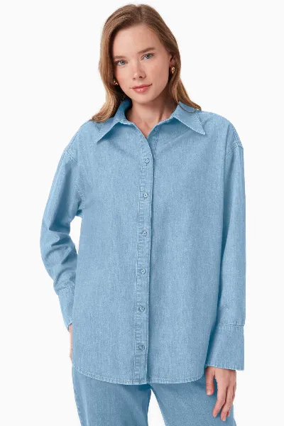 ORGANICATION ORGANICATION Damen vegan Hemd Denim Blau