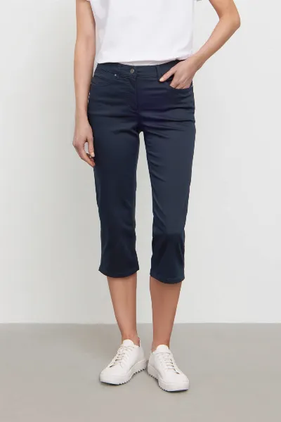 LAURIE LAURIE Damen vegan Hose Capri Charlotte Regular Medium Length Navy