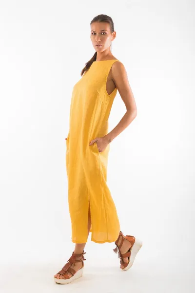 RAVENS VIEW IBIZA RAVENS VIEW IBIZA Damen vegan Kleid Gala Gold Gelb