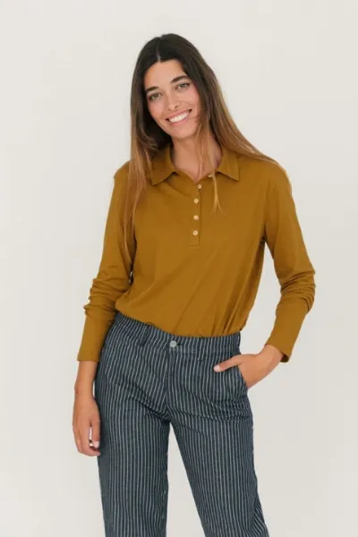 TWOTHIRDS TWOTHIRDS Damen vegan Polo Keller Bronzebraun