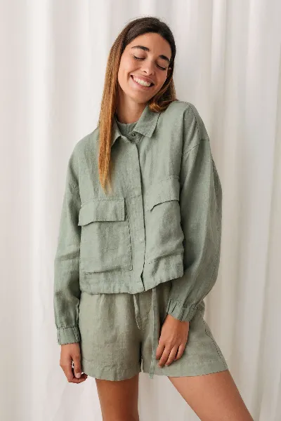TWOTHIRDS TWOTHIRDS Damen vegan Jacke Hiengabat Wüste Salbei Grün