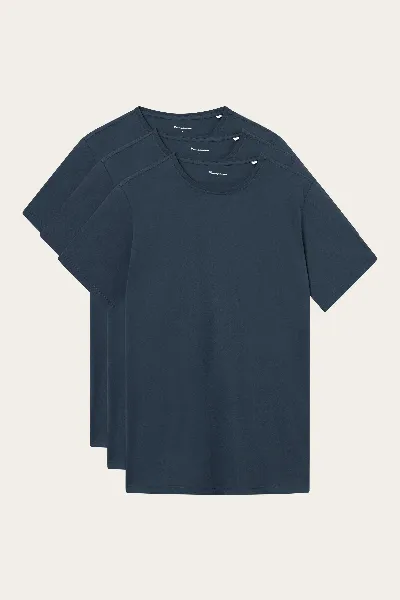 KnowledgeCotton Apparel KnowledgeCotton Apparel Herren vegan 3er-Pack T-Shirts Insgesamt Eclipse