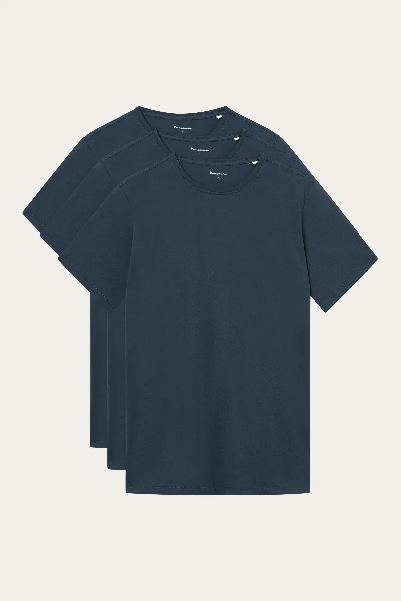 KnowledgeCotton Apparel KnowledgeCotton Apparel Herren vegan 3er-Pack T-Shirts Insgesamt Eclipse