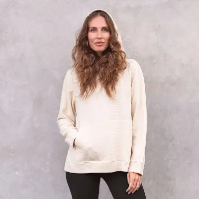 Jaya Jaya HEATHER - Hoodie in leichtem Oversized Schnitt mit Front-Tasche und großer Kapuze aus 100% Biobaumwolle