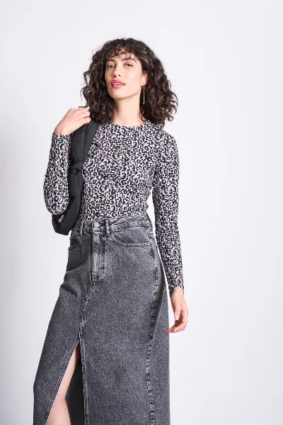 JAN N JUNE JAN 'N JUNE Damen vegan Longsleeve Barid Leo Druck