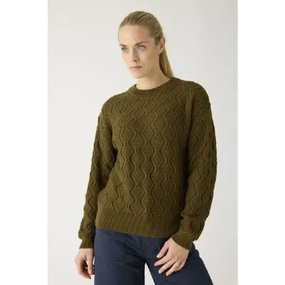 KnowledgeCotton Apparel KnowledgeCotton Apparel Crew Neck Pullover Cable aus Bio-Baumwolle