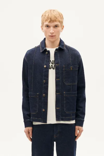 thinking mu Thinking MU Herren vegan Jacke Gus Denim Dunkelblau