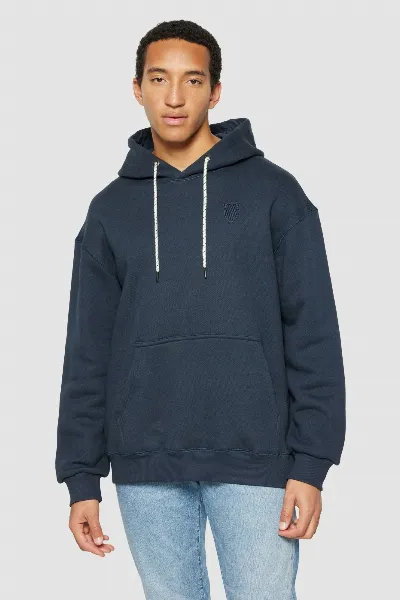 KnowledgeCotton Apparel KnowledgeCotton Apparel Herren vegan Hoodie Lose Kängurutasche Total Eclipse