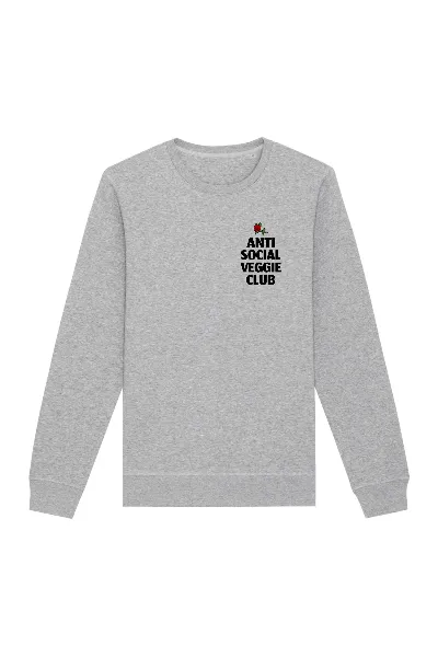 Oat Milk Club Oat Milk Club Damen vegan Sweatshirt Anti Social Veggie Club Grau