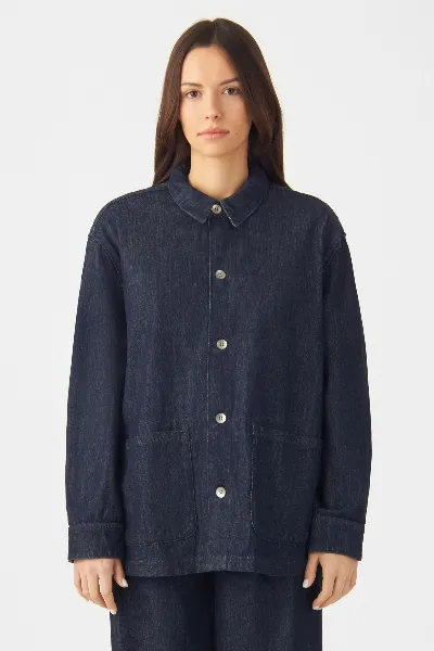 DAWN Dawn Damen vegan Jacke Sorry Shacket Blau