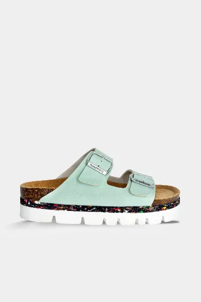 Nuoceans Nuoceans Damen vegan Sandalen Bubbles Aqua Blau